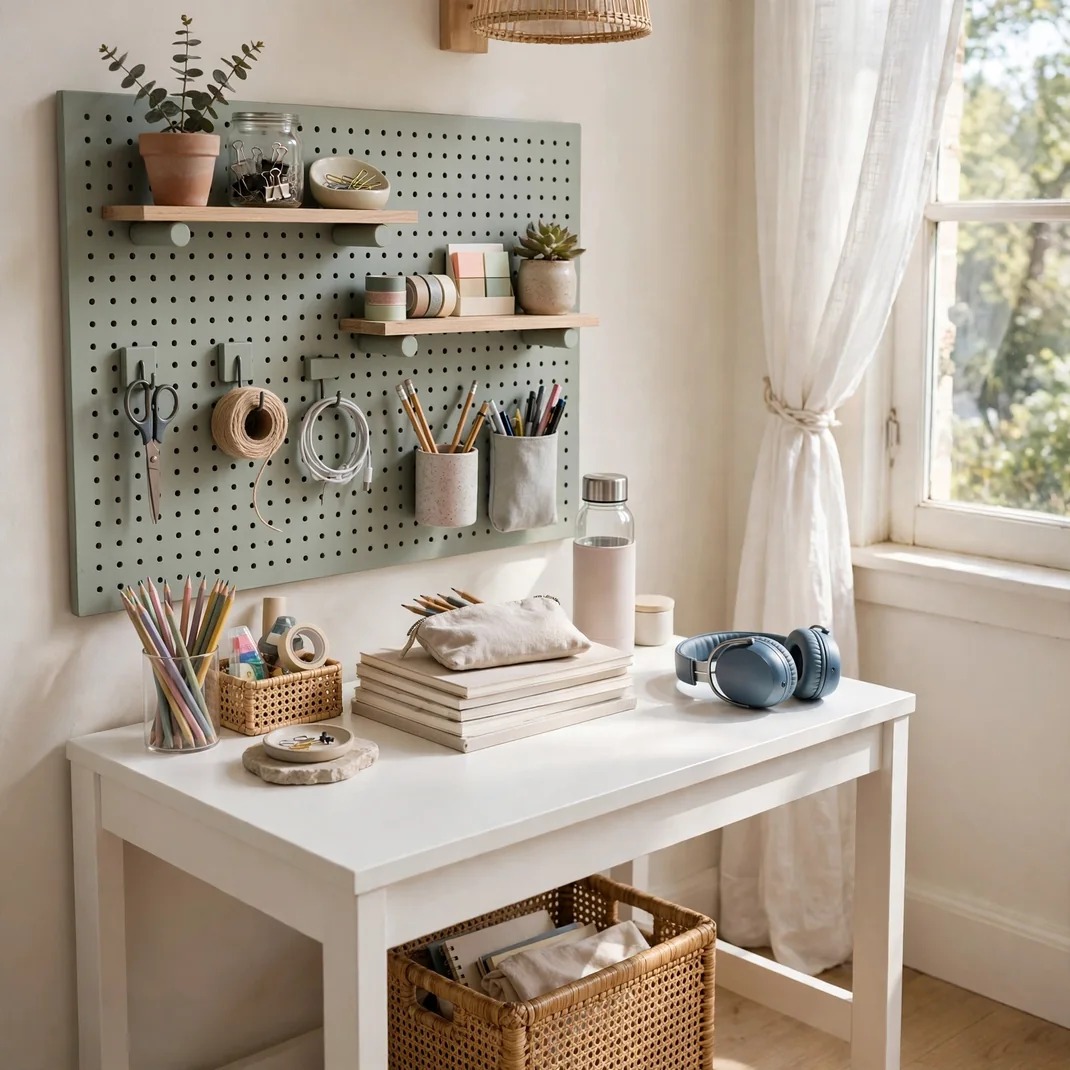 Design 16 Study Desk With Pegboard Wall