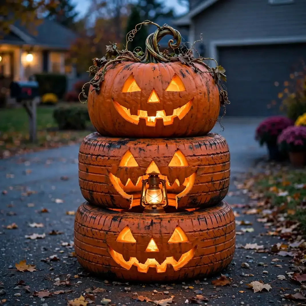 Design 16 Tire Stack Pumpkin Monsters