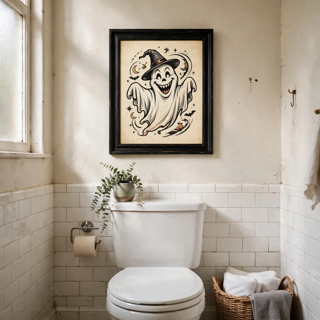 Design 17 Frame Spooky Art Above The Toilet