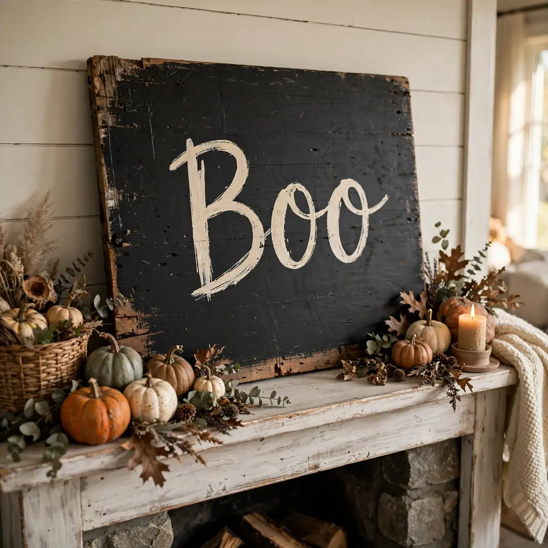 Design 17 Hand Paint A Wooden Boo Sign
