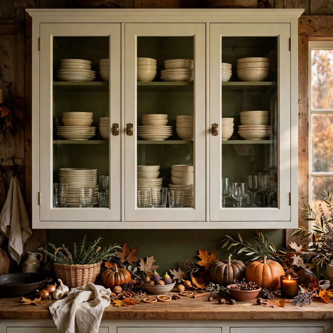 Design 17 Line Glass Front Cabinets In Deep Olive