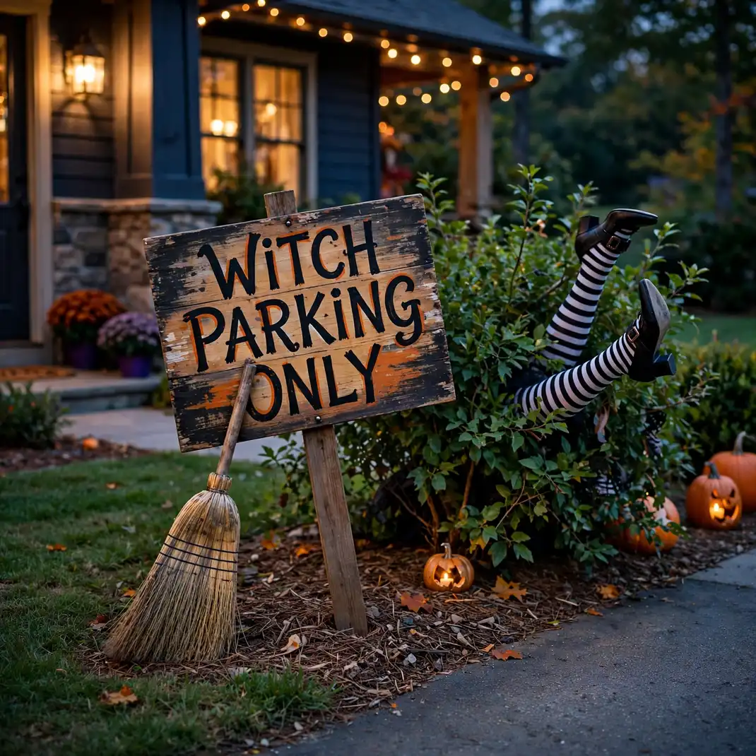 Design 17 Park The Broom With A Witch Parking Sign