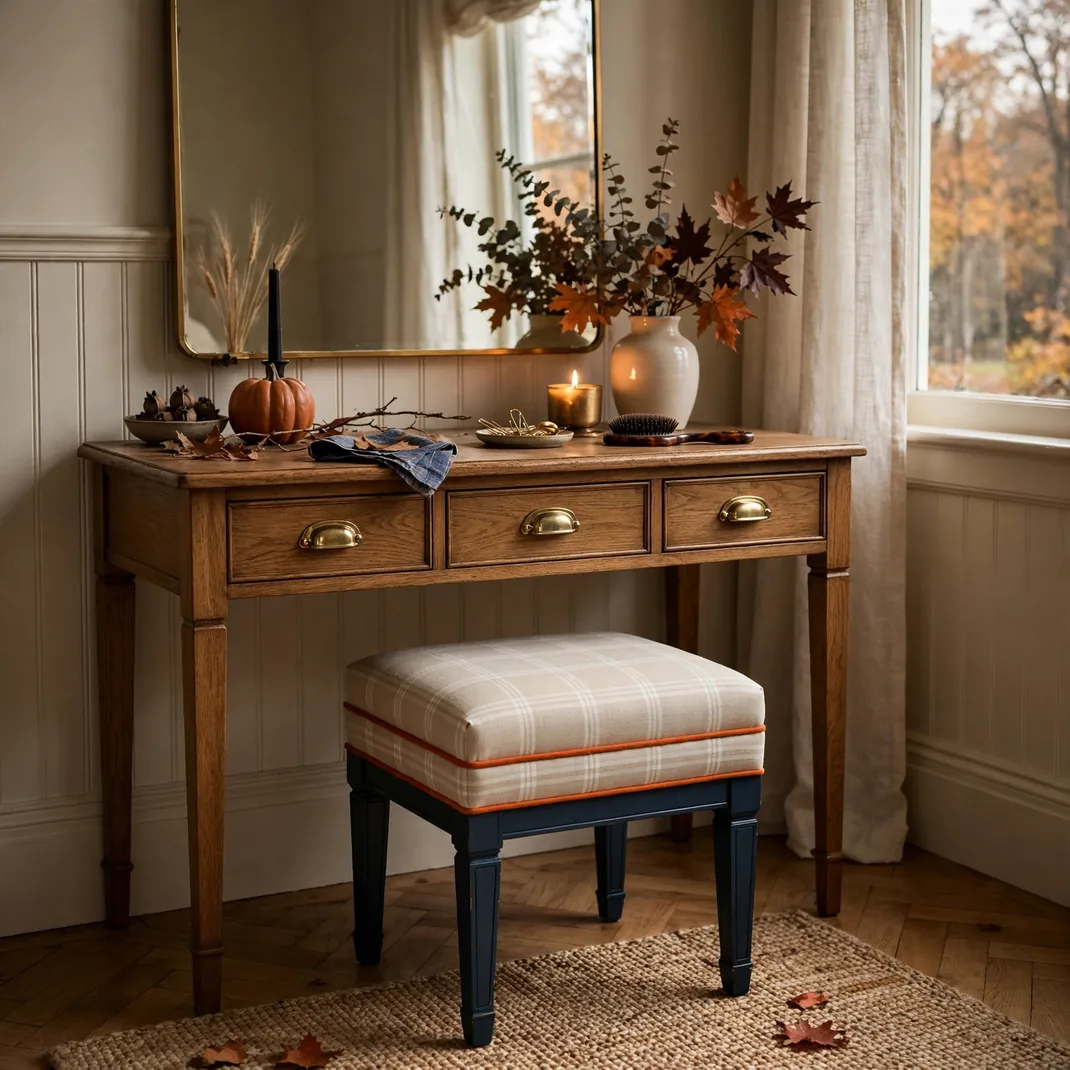 Design 17 Upholster A Vanity Stool In Windowpane Plaid