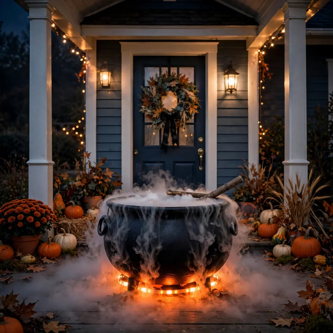Design 18 Bubble A Cauldron With Fog On The Porch
