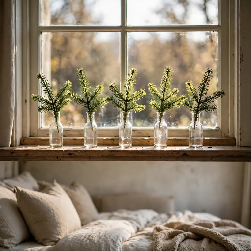 Design 18 Bud Vases Evergreen Sprigs