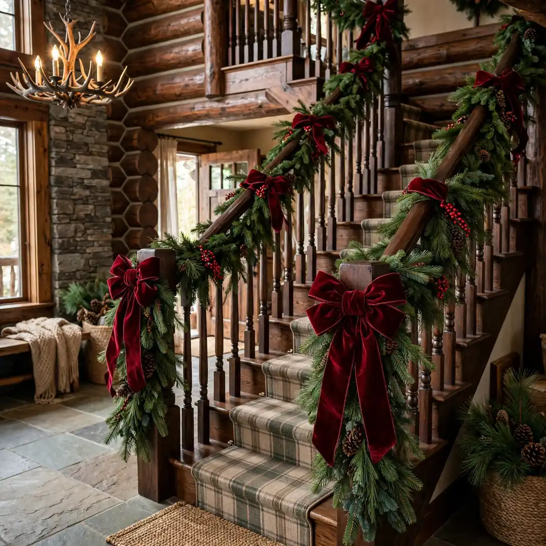 Design 18 Pine Bough Berry Staircase Swag