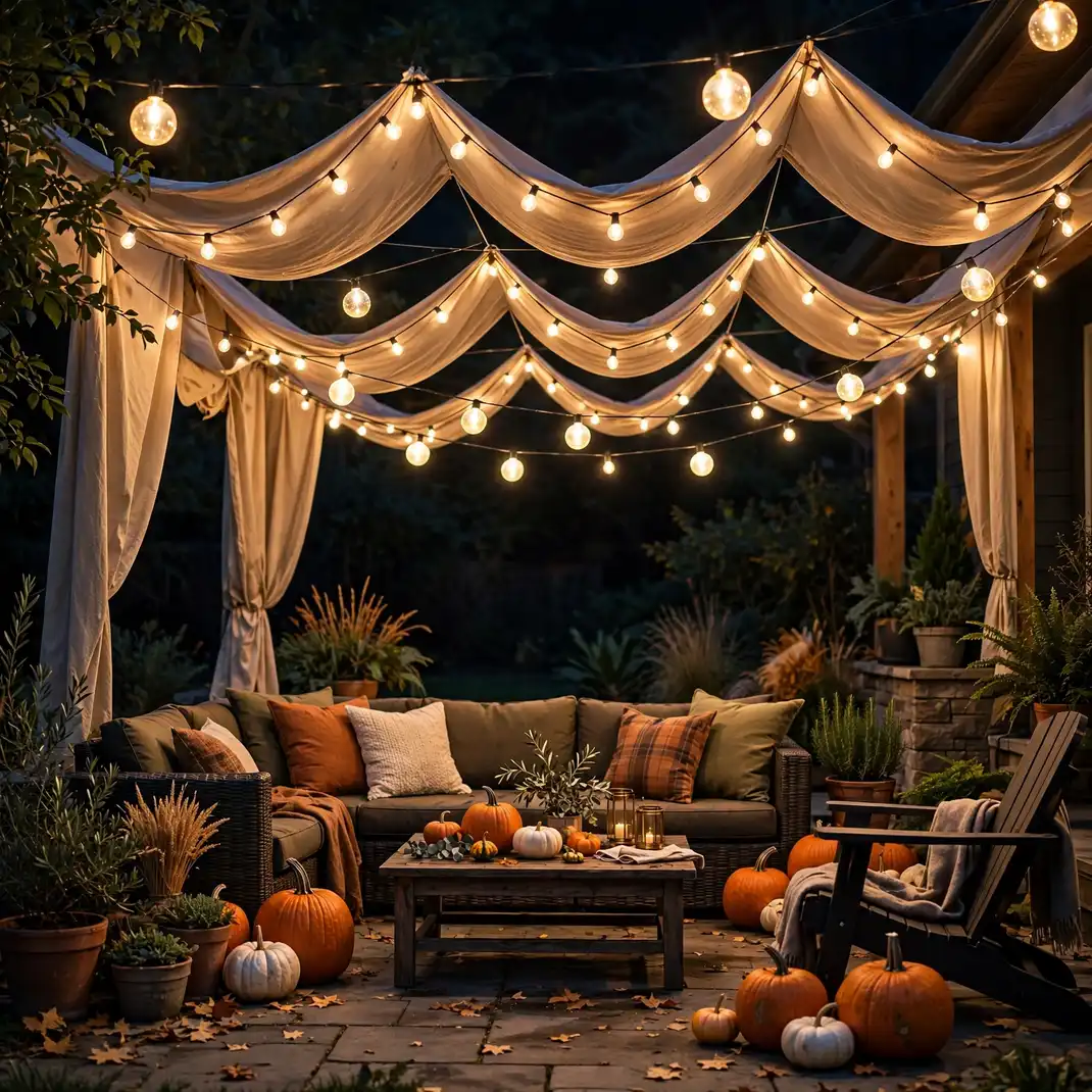 Design 19 Canopy The Patio With String Lights