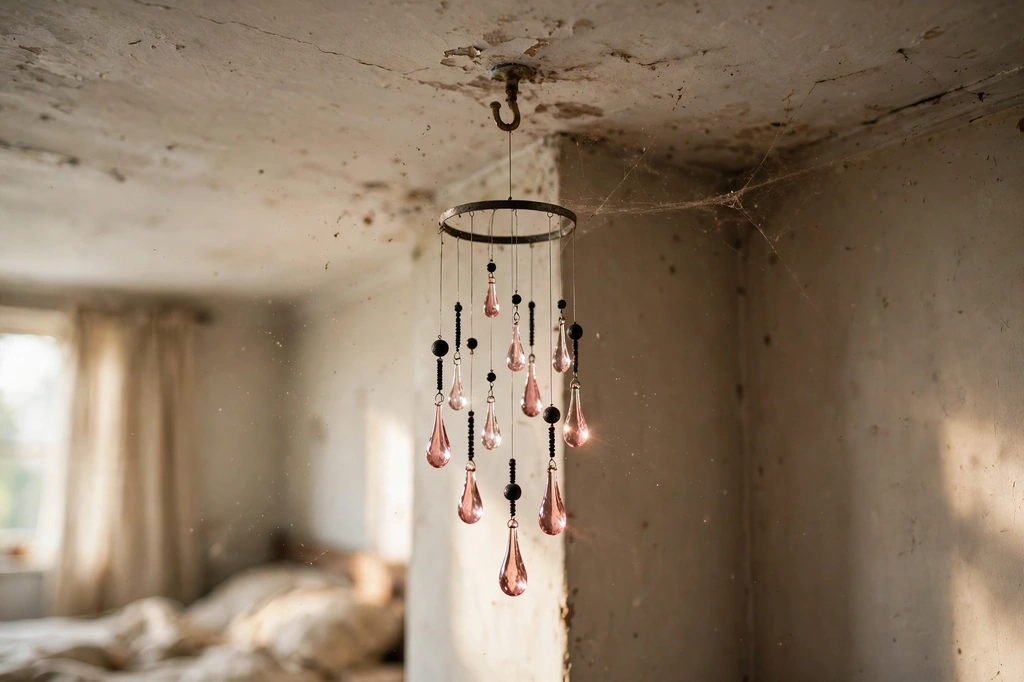 Design 19 Float A Pink Glass Raindrop Mobile