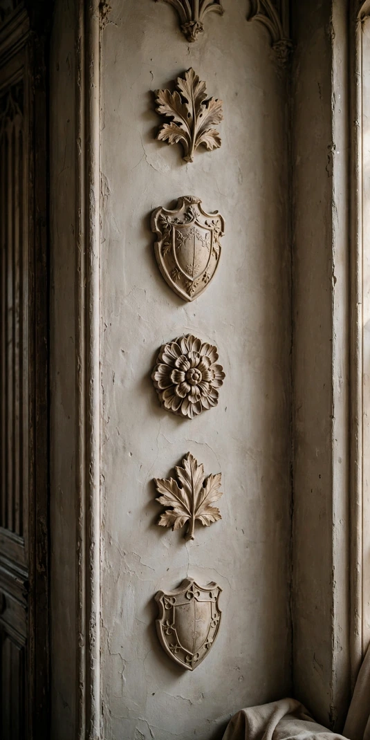 Design 19 March Ornamental Plaster Bosses Down A Narrow Wall