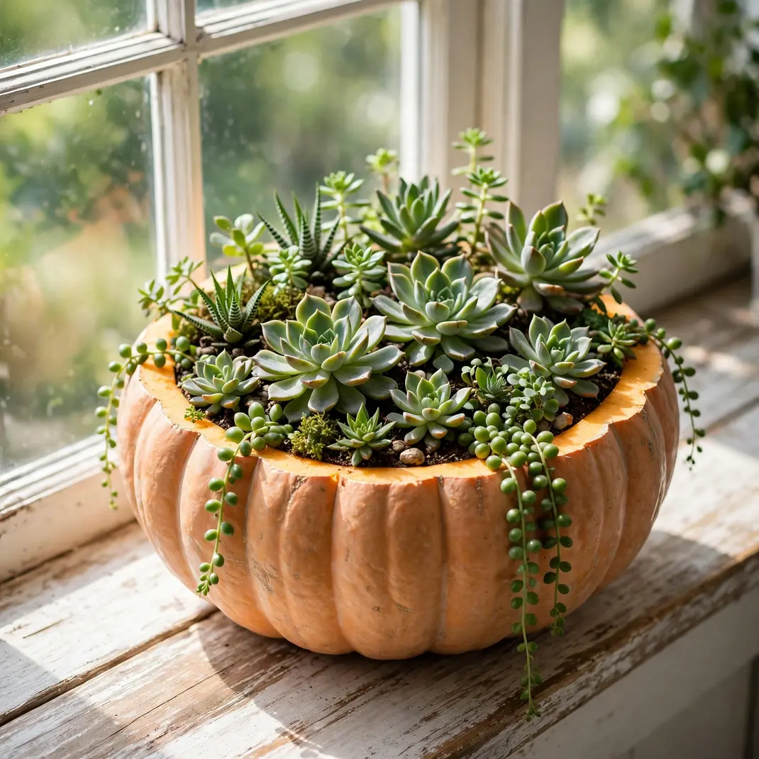Design 19 Pumpkin Succulent Terrarium