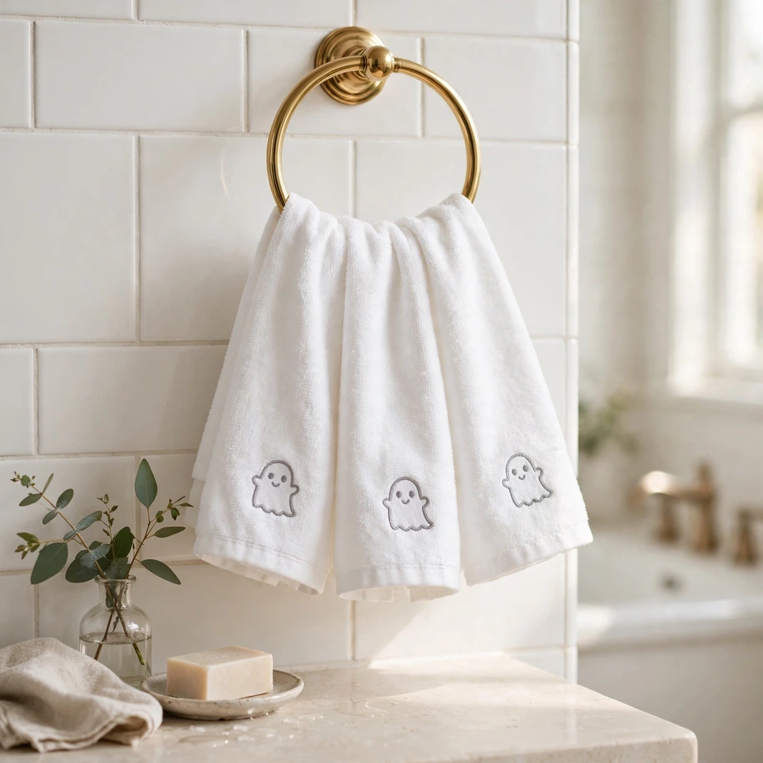 Design 2 Fold Ghost Hand Towels
