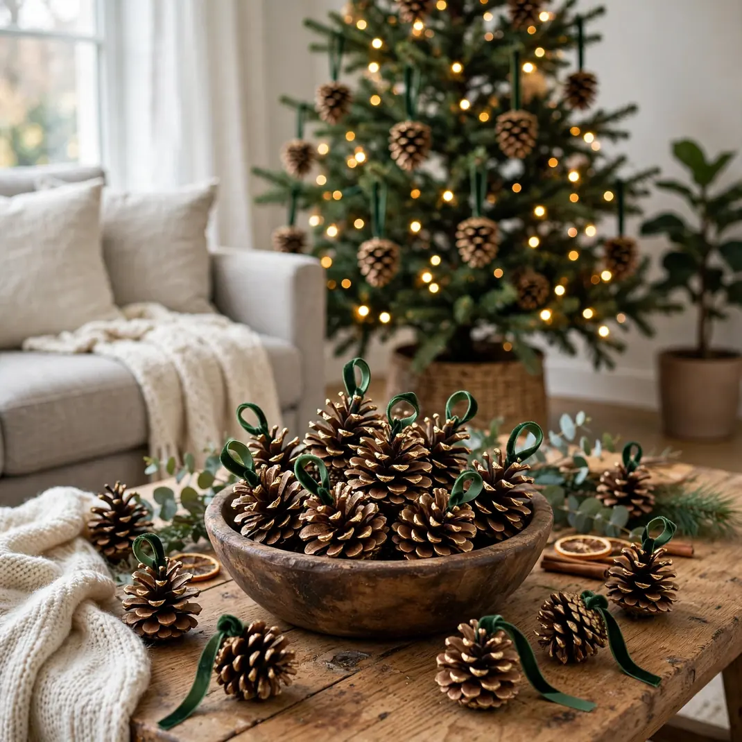 Design 2 Gilded Pinecones
