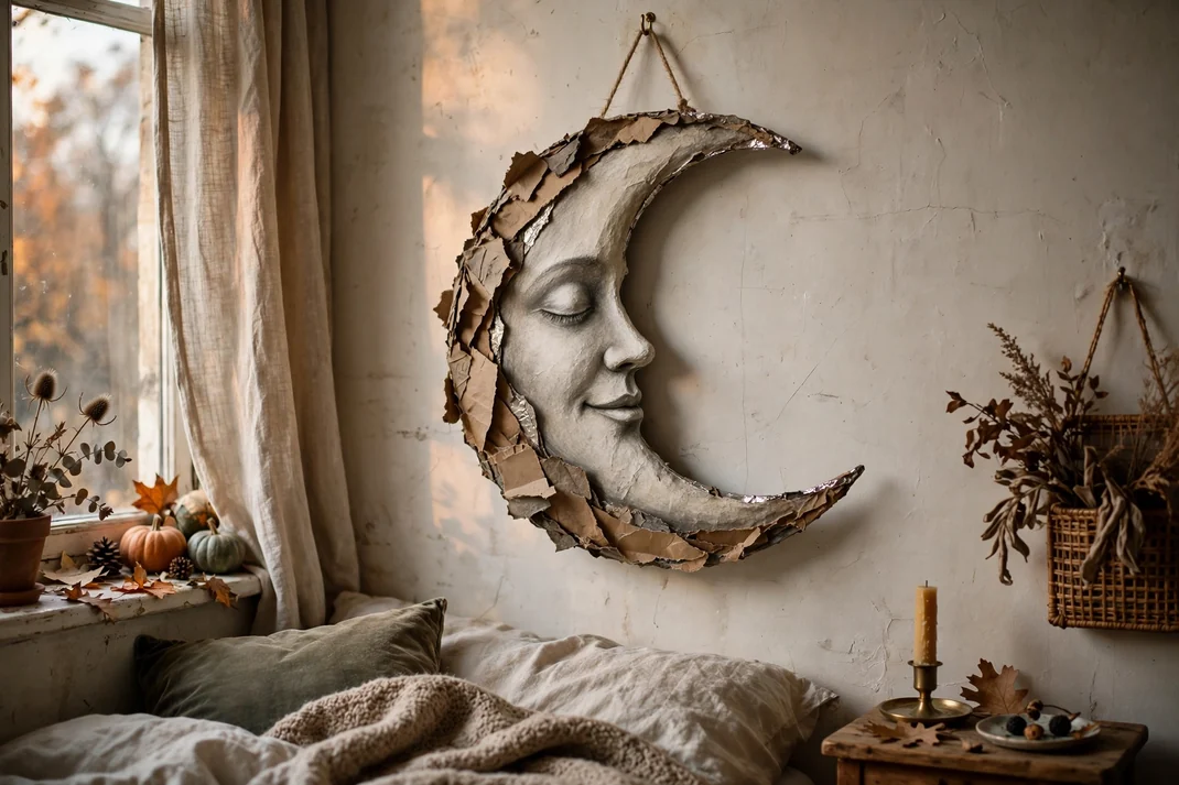 Design 2 Sculpt A Papier Mache Man In The Moon Plaque