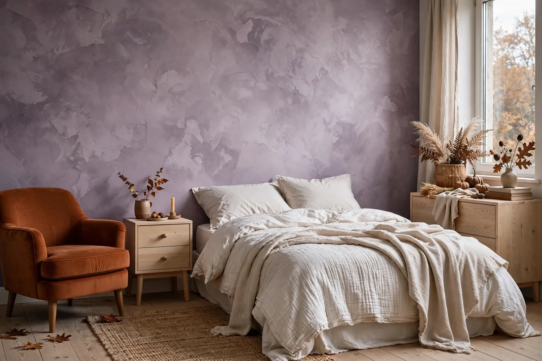 Design 2 Soften Burnt Orange With Smoky Lilac Plaster