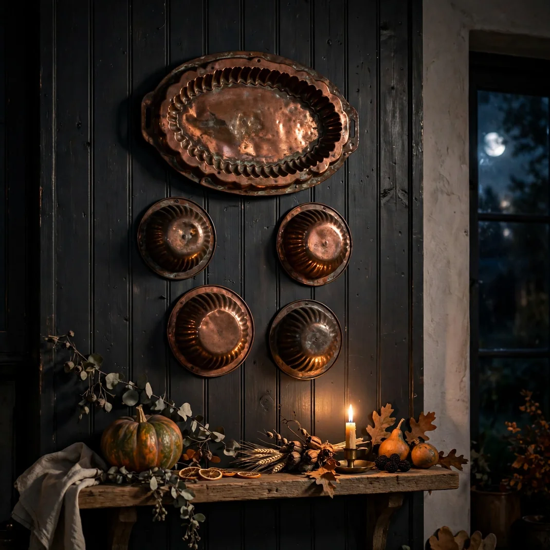 Design 20 Arrange Copper Molds In A Shadowed Wall Grid