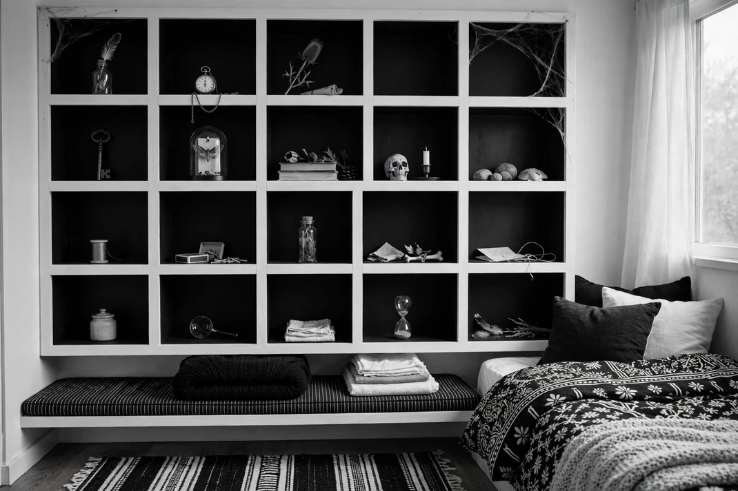 Design 20 Carve Out White Cubby Shelves With Black Interiors