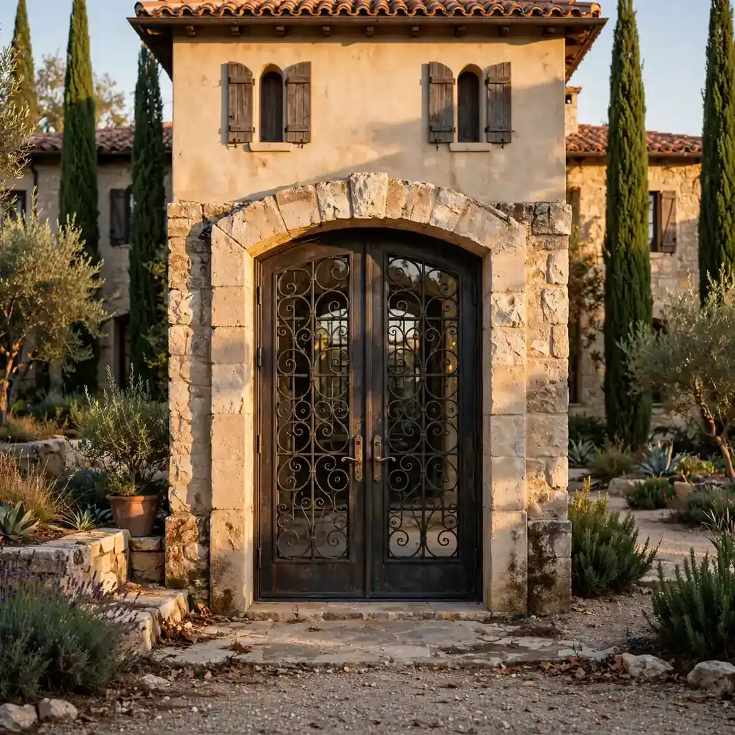 Design 20 Double Wrought Iron Glass Doors