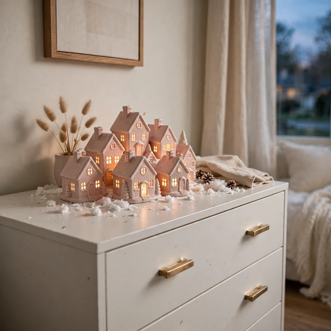 Design 20 Pink Ceramic Village Houses