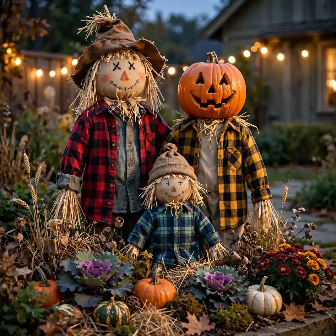 Design 20 Plant A Scarecrow Family In The Garden Beds
