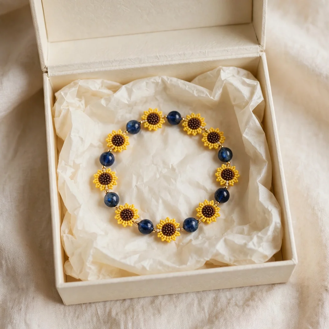 Design 20 Sunflower Birthstone Keepsake Bracelet
