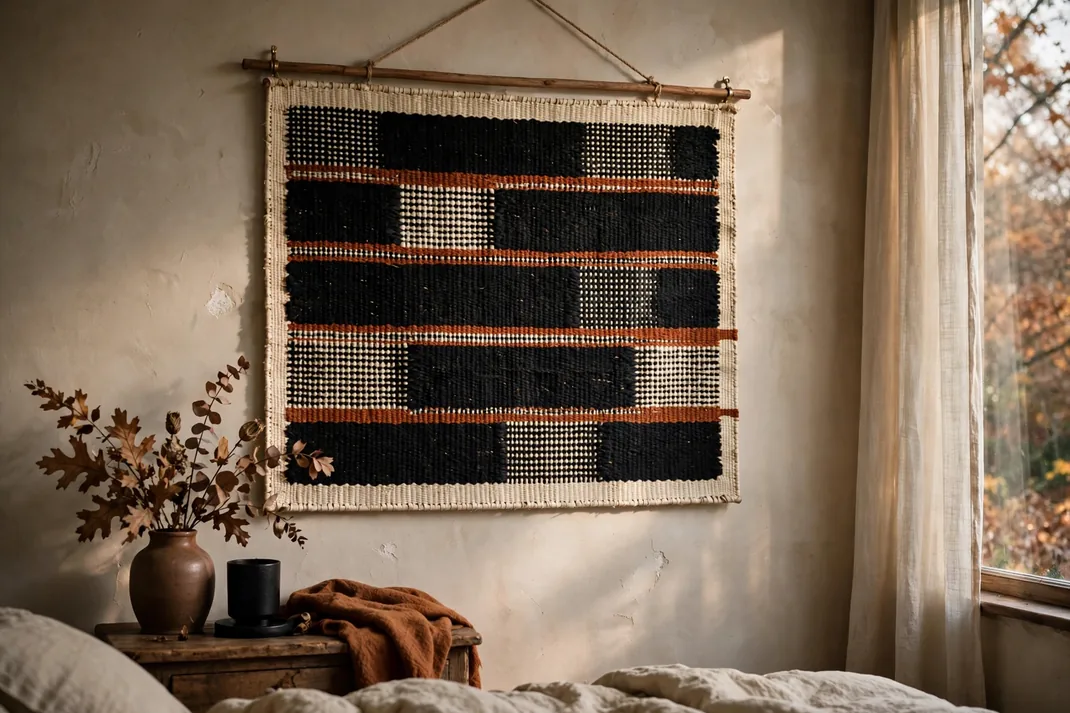 Design 20 Weave A Black And Rust Paper Tapestry