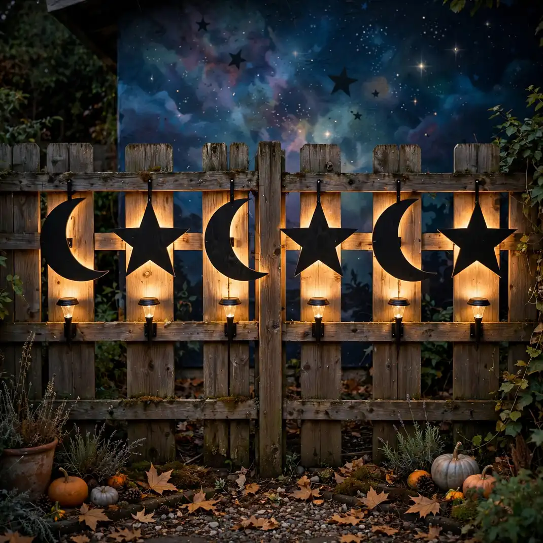 Design 21 Cut Moon And Star Silhouettes For The Fence