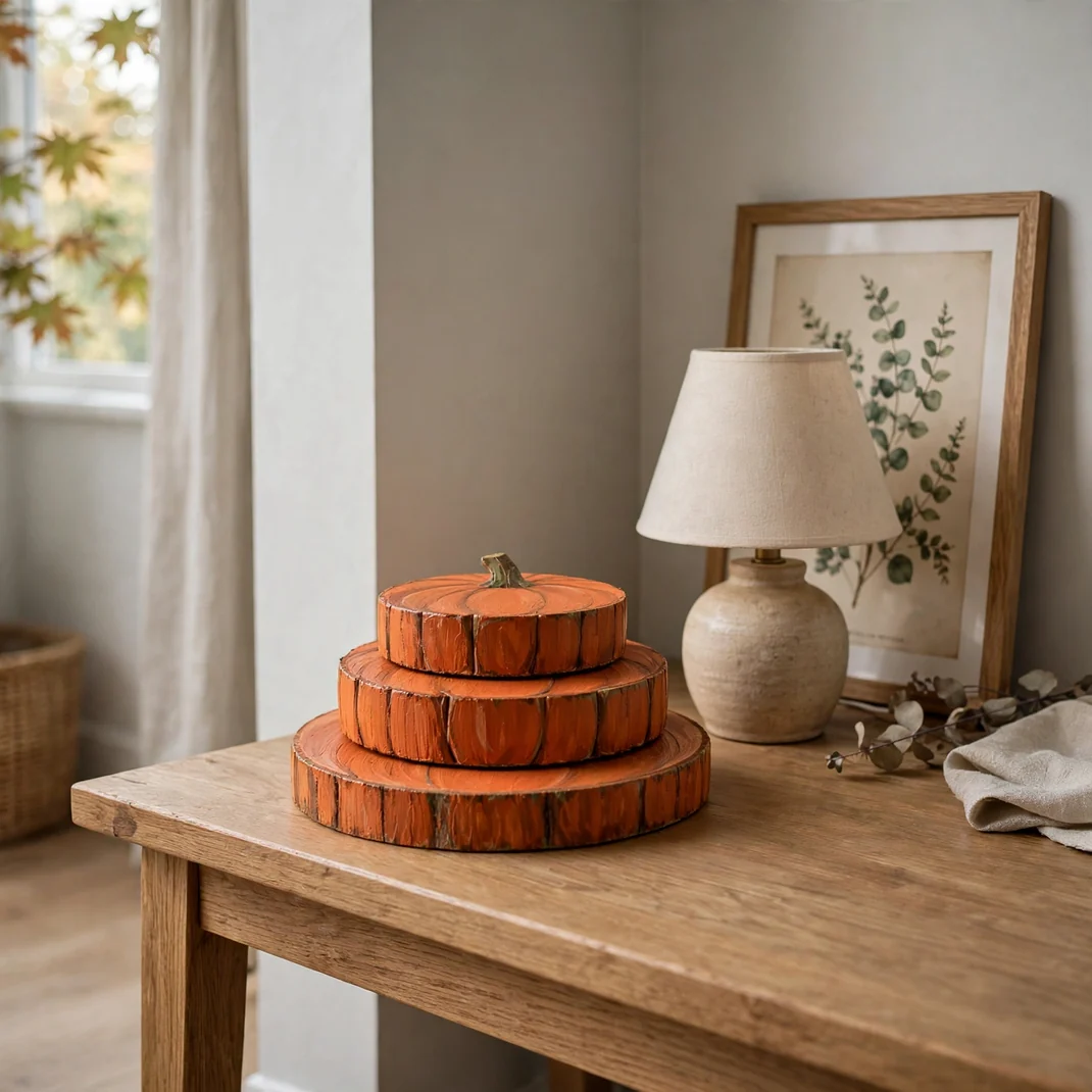 Design 21 Painted Wood Slice Pumpkins