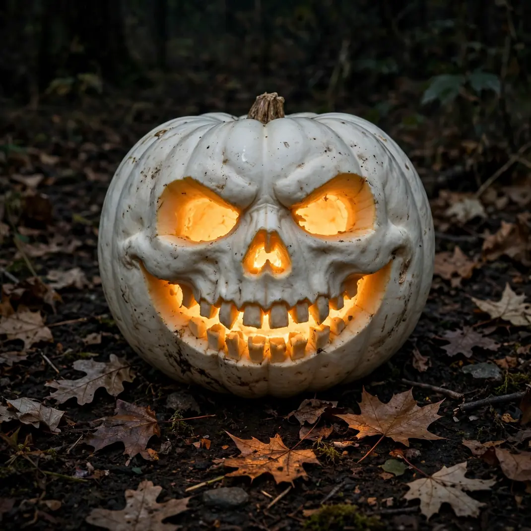Design 21 Skeleton Face Pumpkin