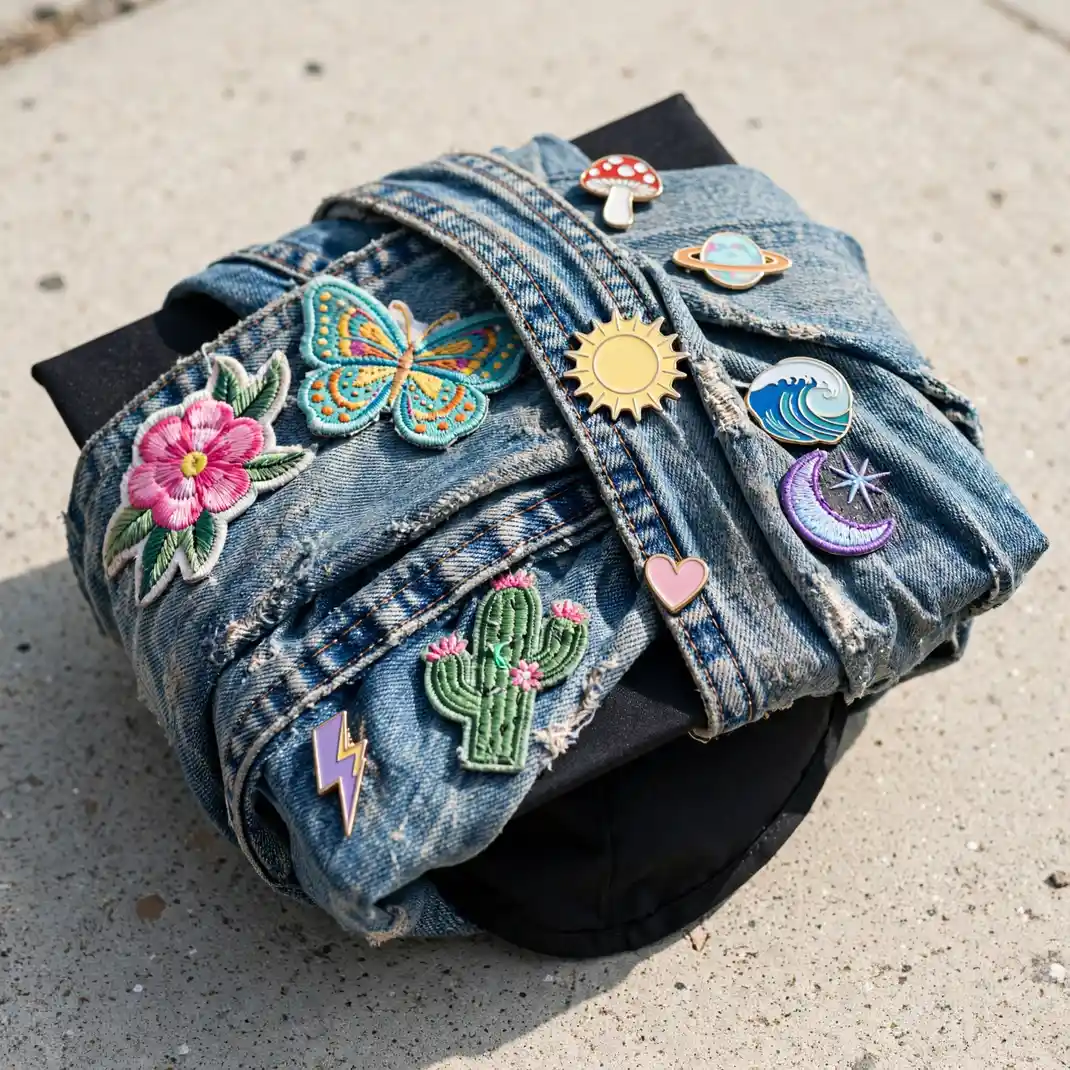 Design 22 Denim Patchwork Cap