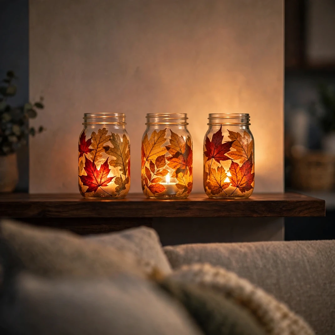 Design 24 Fall Leaf Mason Jar Lanterns