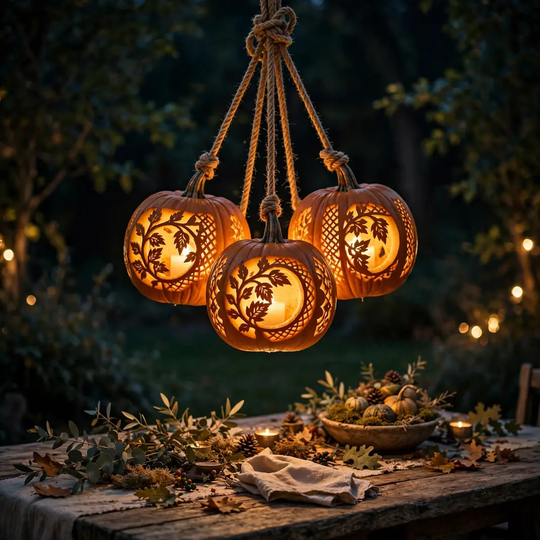 Design 24 Hanging Pumpkin Chandelier