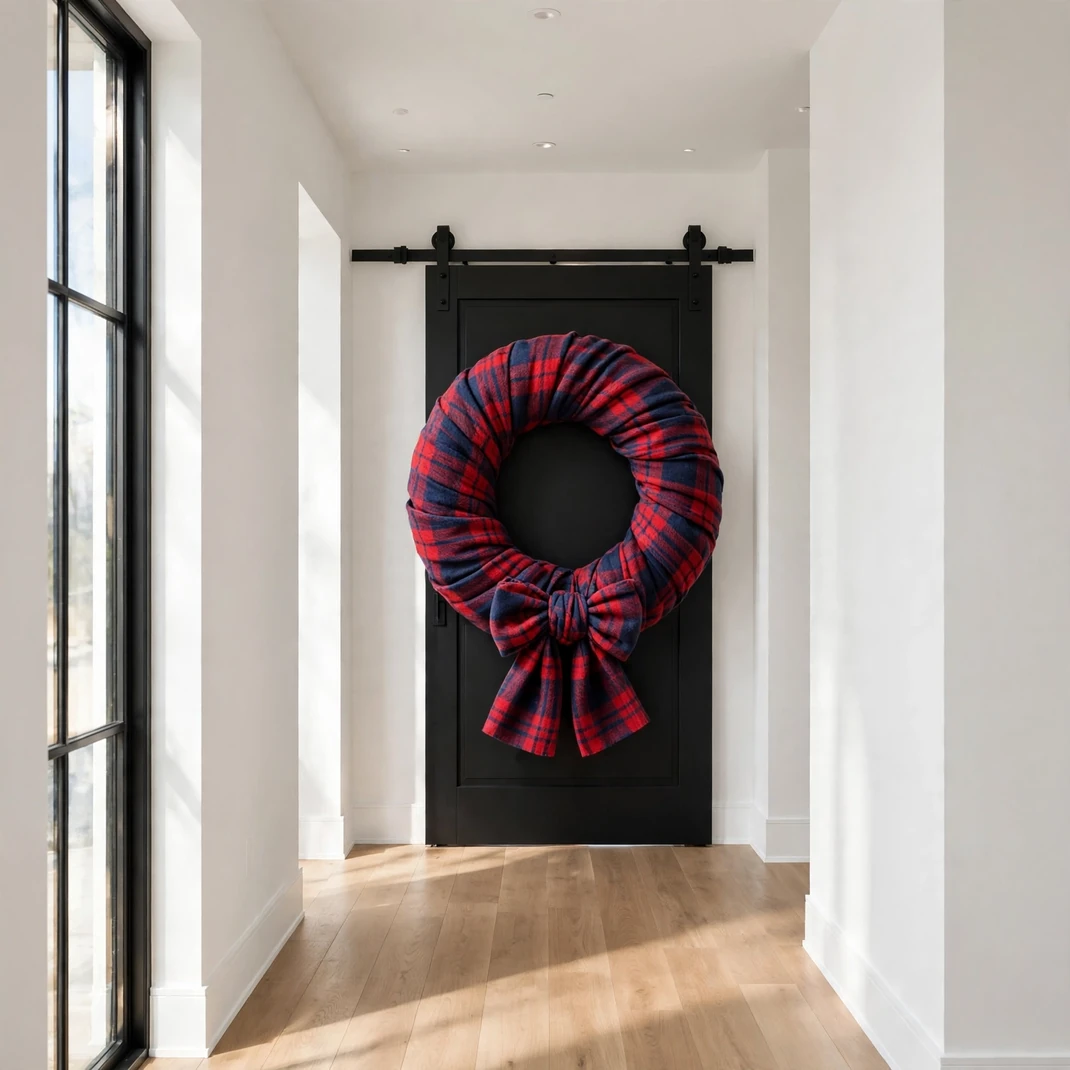 Design 25 Plaid Scarf Wreath