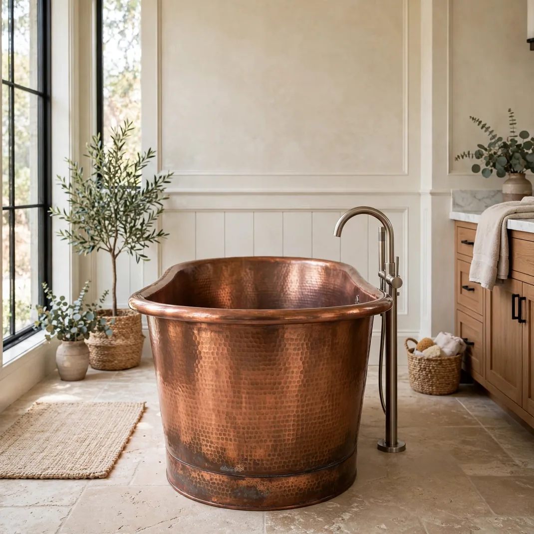 Design 29 Hammered Copper Soaking Tub