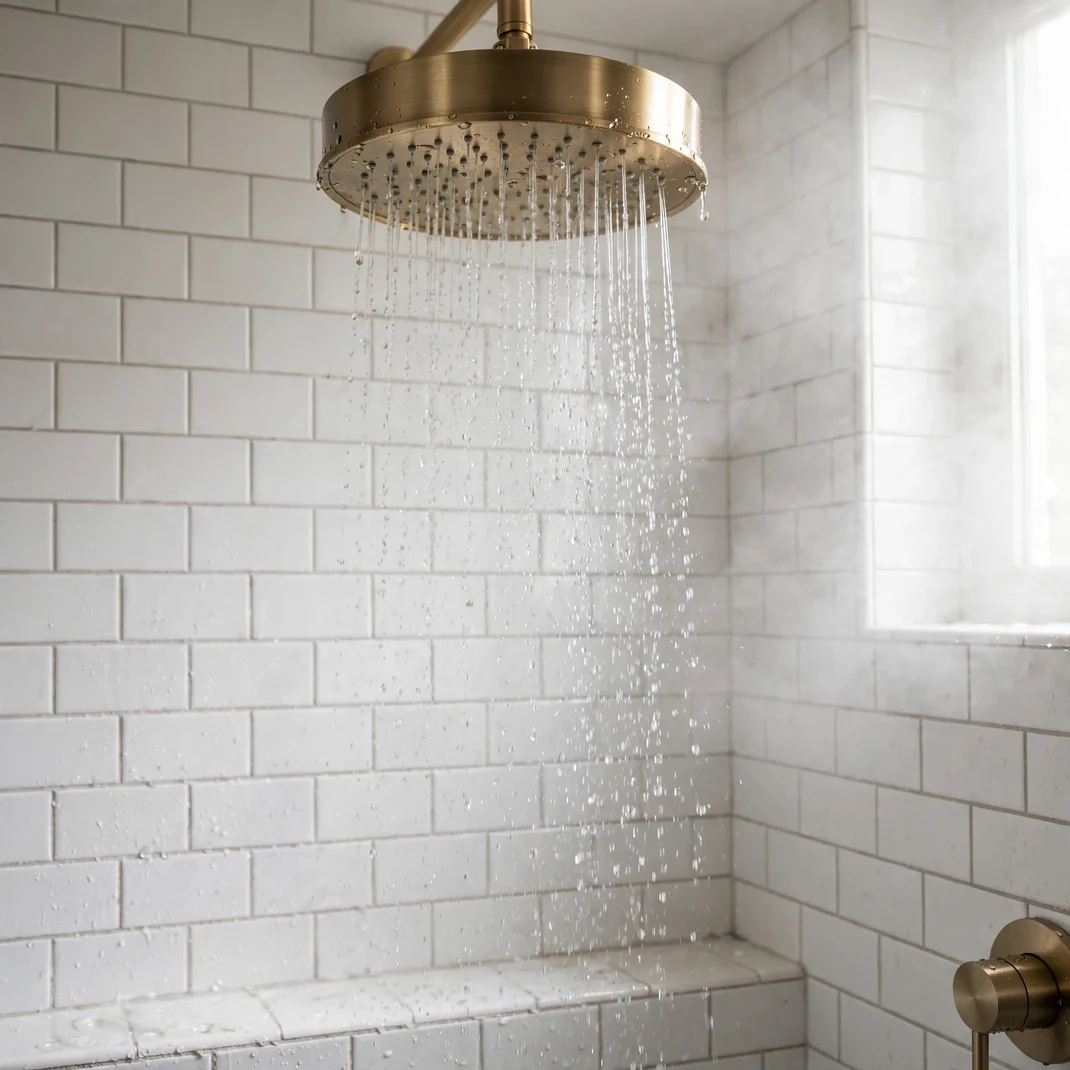 Design 3 Brushed Brass Rain Showerhead