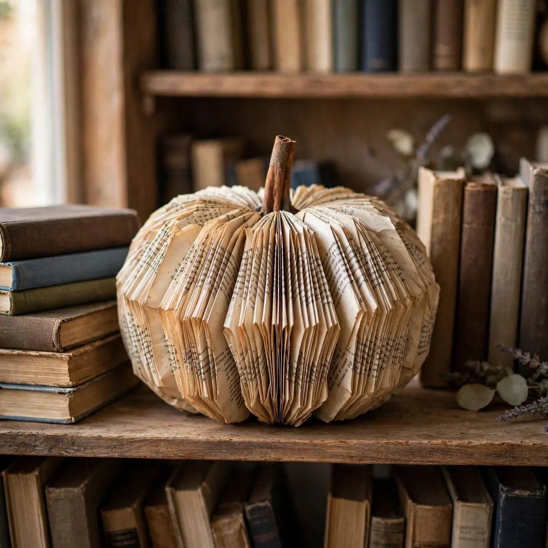 Design 3 Fold Book Page Pumpkins