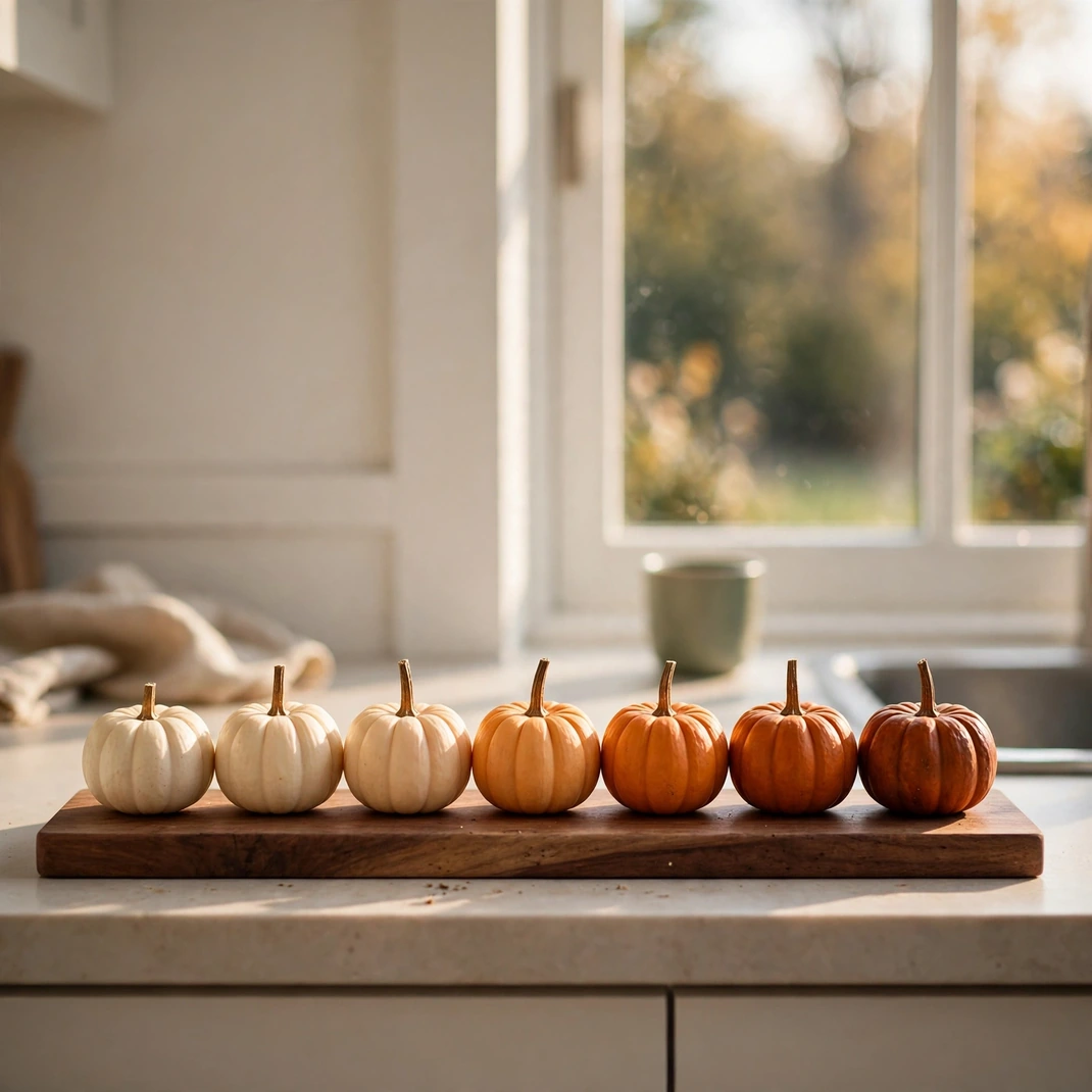 Design 3 Line The Sill With Mini Pumpkins In An Ombre Fade