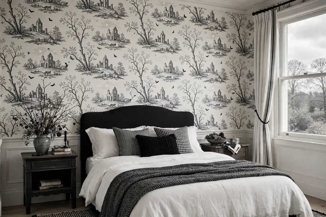 Design 3 Paper The Room In Nocturne Toile
