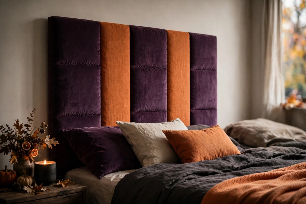 Design 3 Tailor A Plum And Tangerine Striped Headboard