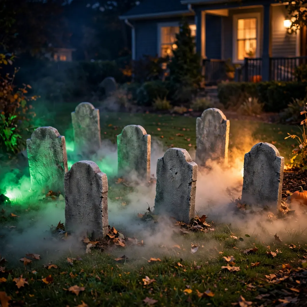 Design 4 Fog The Graveyard With Ground Spotlights