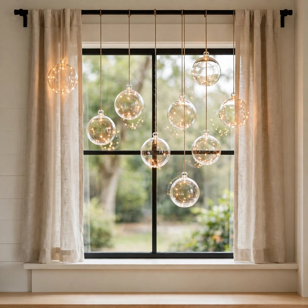 Design 4 Hang Glass Orbs With Fairy Lights At Staggered Heights