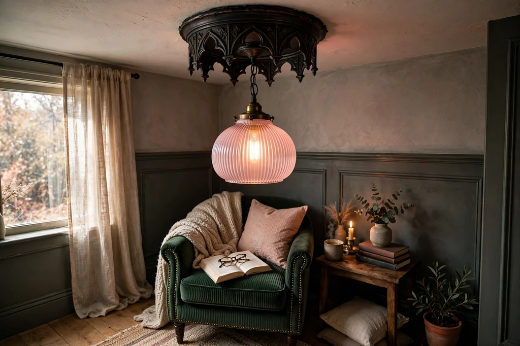 Design 4 Install A Rose Glass Pendant With An Amber Glow