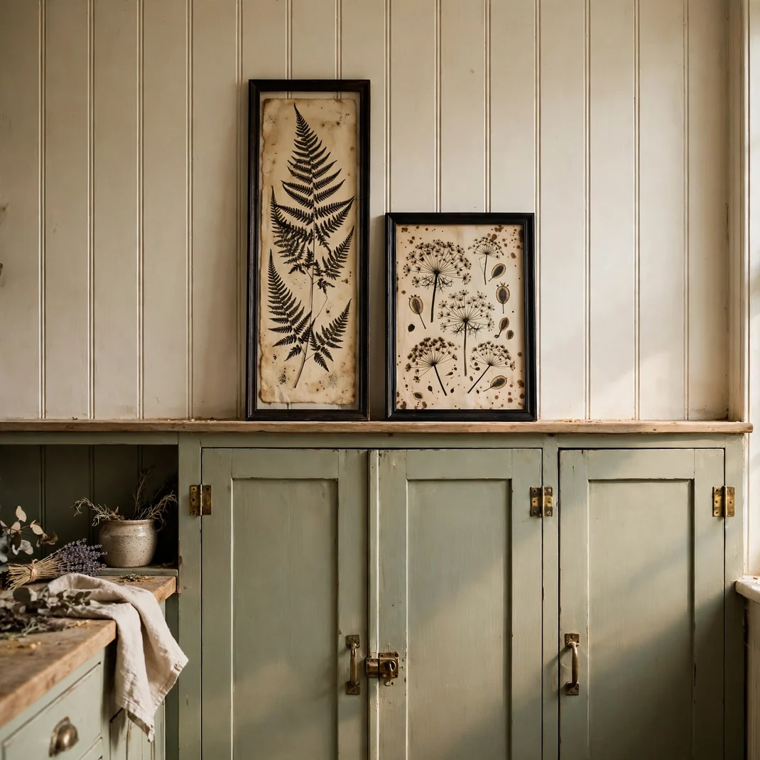 Design 4 Lean Two Shadowy Botanical Panels