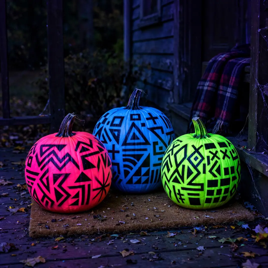 Design 4 Paint Pumpkins In Neon Colors