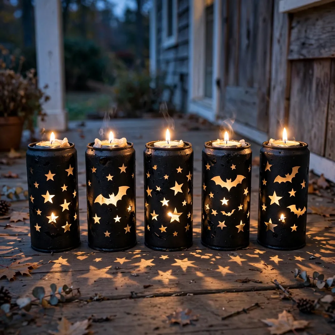 Design 4 Punch Tin Can Lanterns