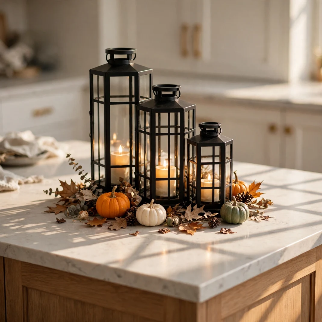 Design 5 Cluster Lanterns With Led Candles On The Island
