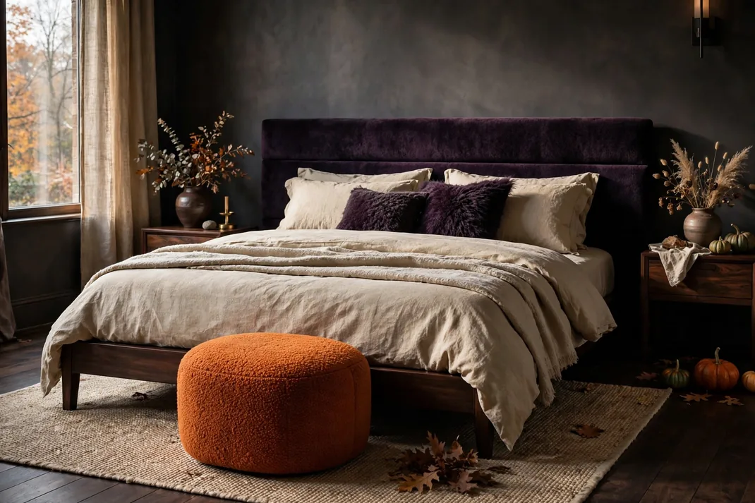 Design 5 Contrast Blackberry Mohair With Pumpkin Boucle