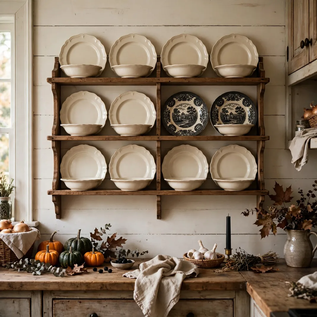 Design 5 Curate A Plate Rack In Ironstone And Black Transferware
