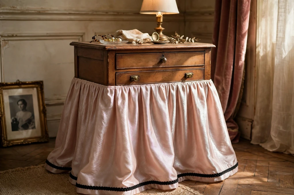 Design 5 Skirt A Nightstand In Blush Moire
