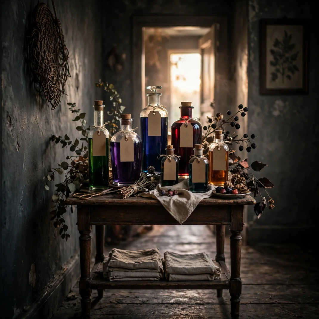 Design 5 Stage A Potion Bottle Console Vignette