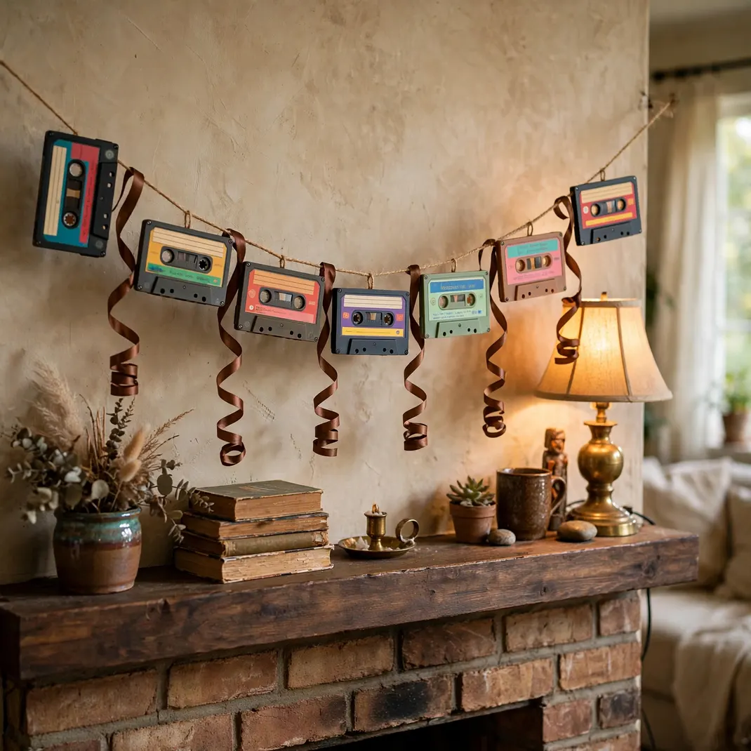 Design 5 String A Cassette Tape Garland